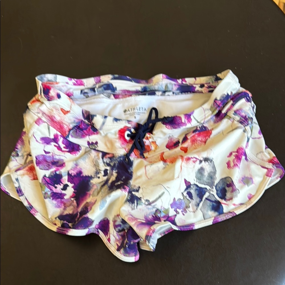 Athleta Women's Swim Shorts - Purple and Pink Floral